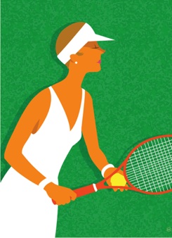 Wimbledon Ladies Tennis 
retro style